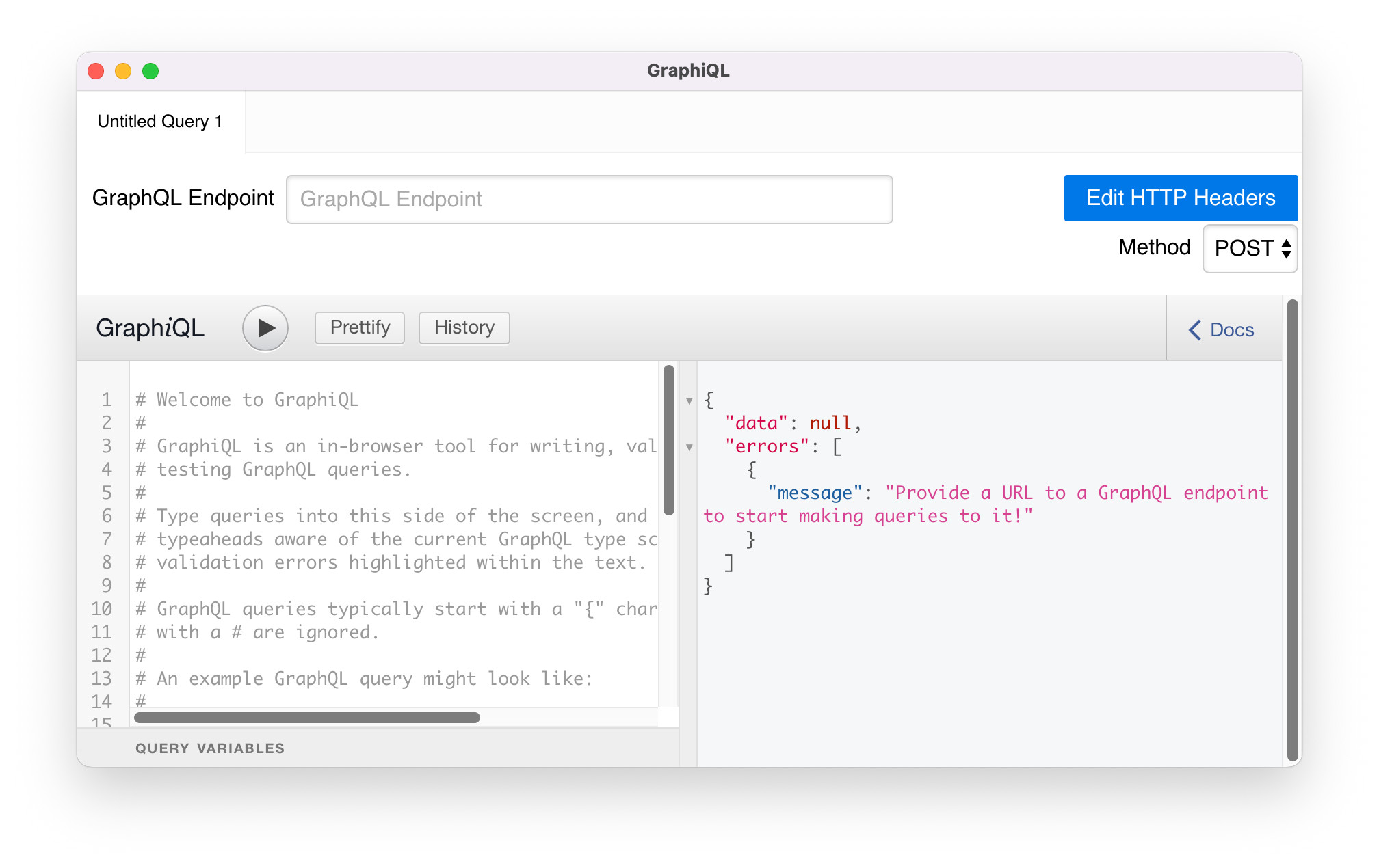 default graphiql window
