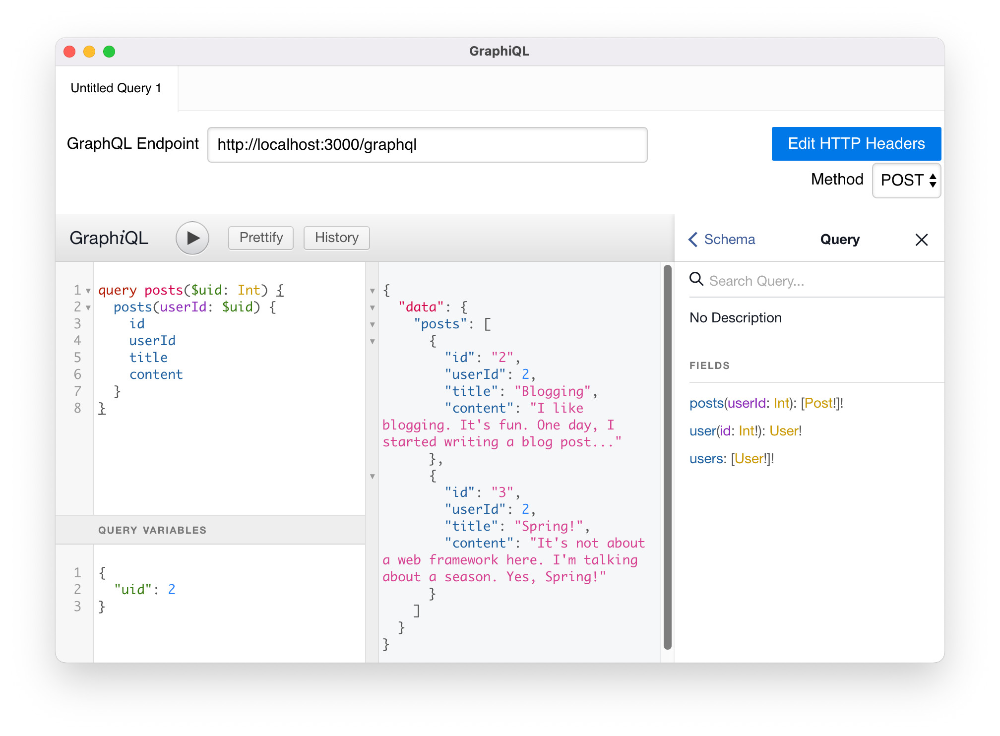 graphiql posts query